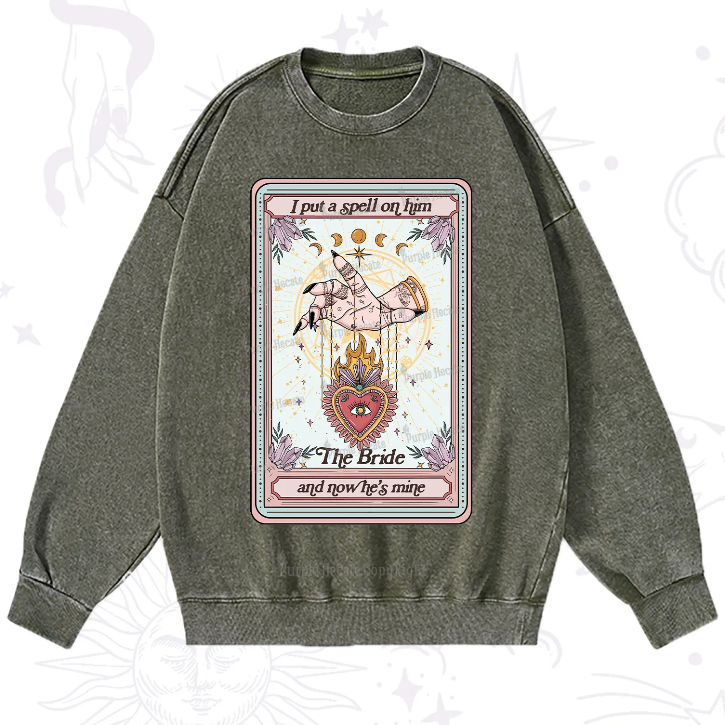 Purplehecate I Put A Spell On Him And Now He's Mine Washed Sweatshirt