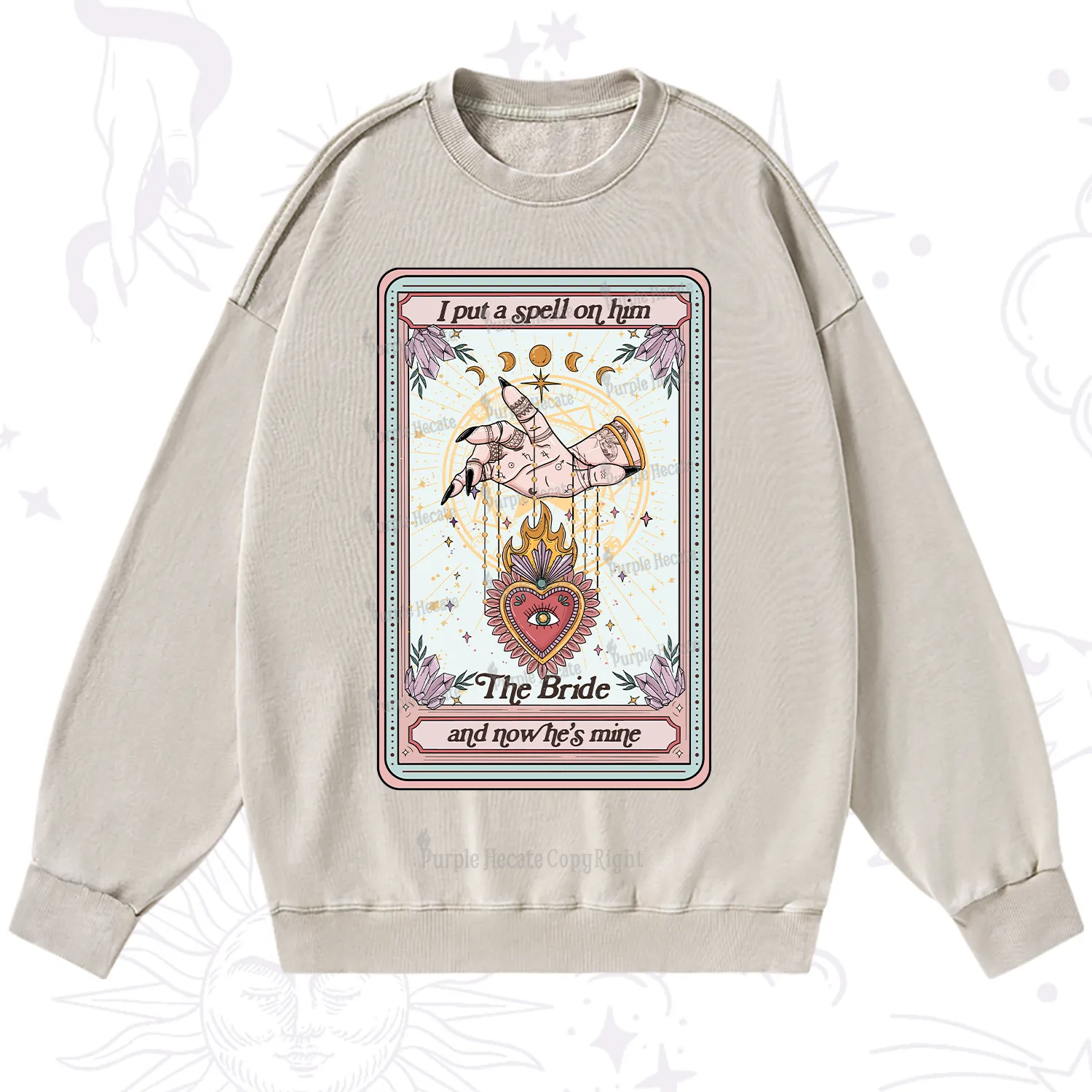 Purplehecate I Put A Spell On Him And Now He's Mine Washed Sweatshirt