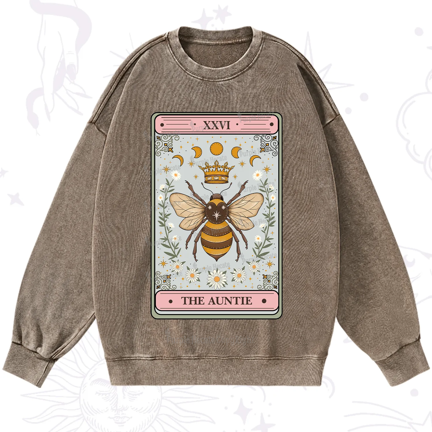 Purplehecate The Auntie Tarot Washed Sweatshirt