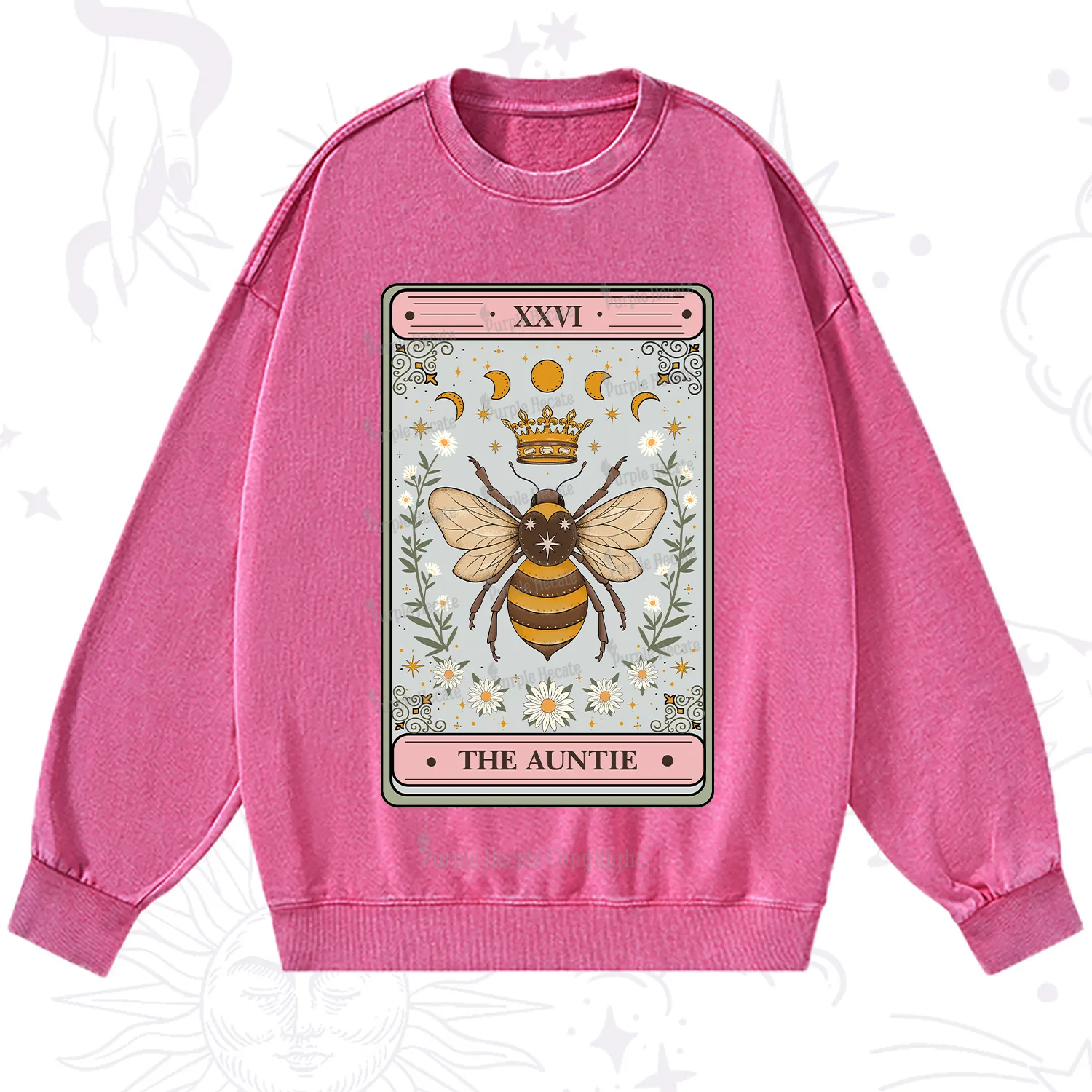 Purplehecate The Auntie Tarot Washed Sweatshirt