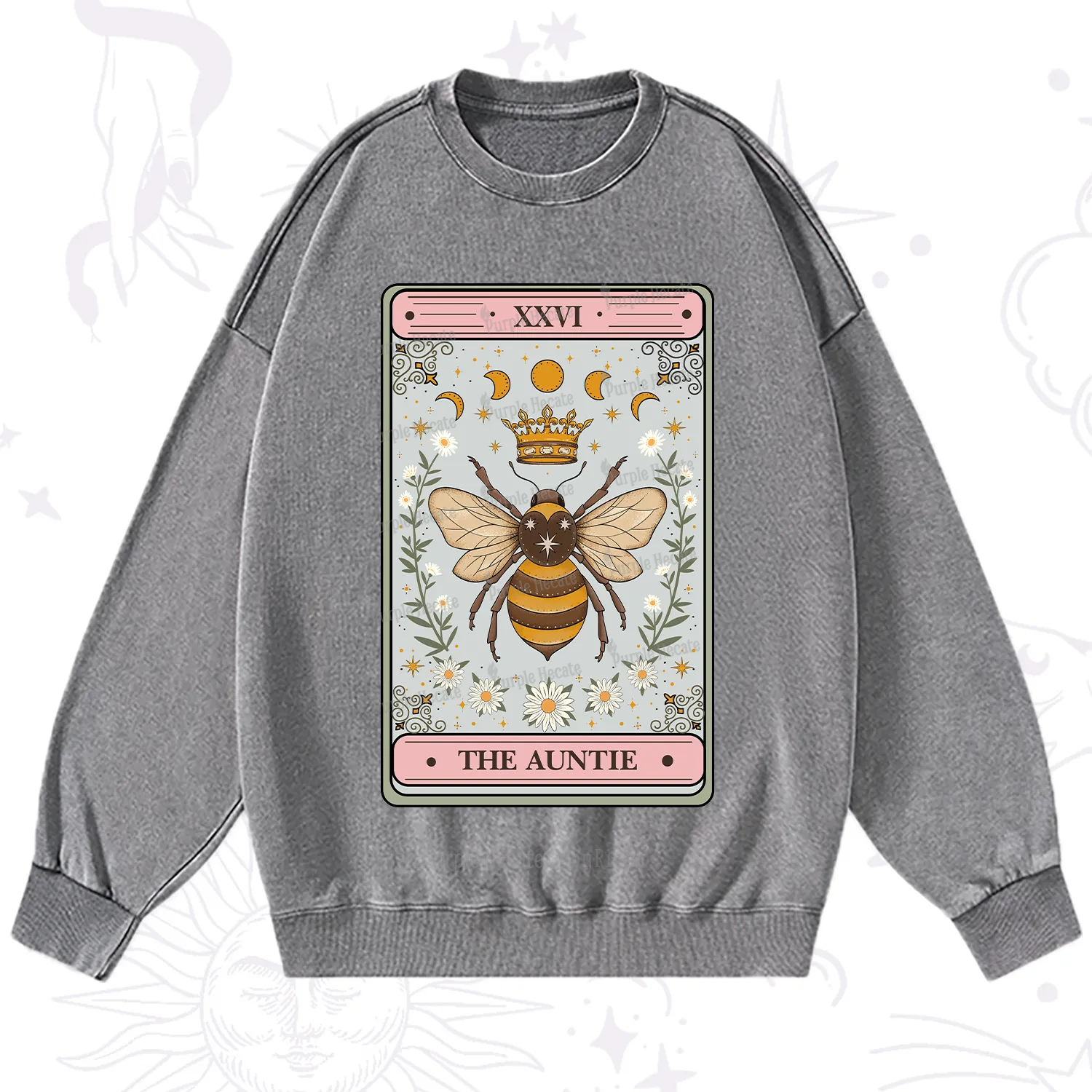 Purplehecate The Auntie Tarot Washed Sweatshirt
