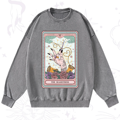 Purplehecate The Seamstress Tarot Washed Sweatshirt