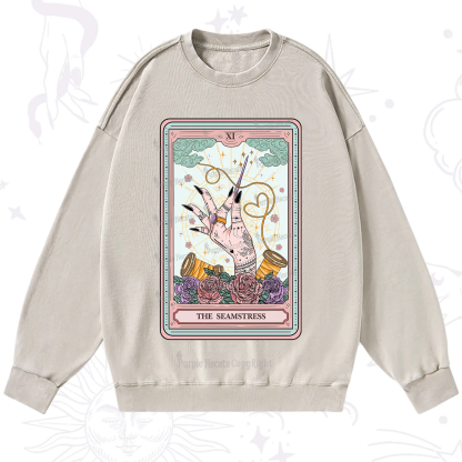 Purplehecate The Seamstress Tarot Washed Sweatshirt