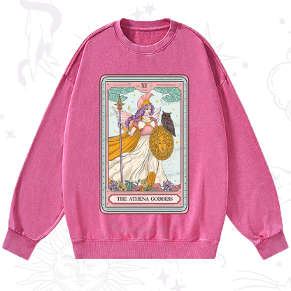 Purplehecate The Athena Goddess Tarot Washed Sweatshirt