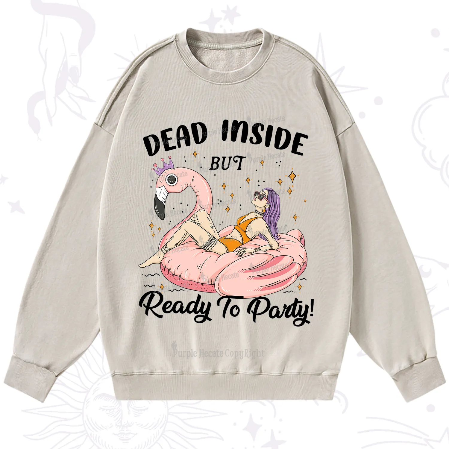 Purplehecate Dead Inside But Ready To Party Washed Sweatshirt