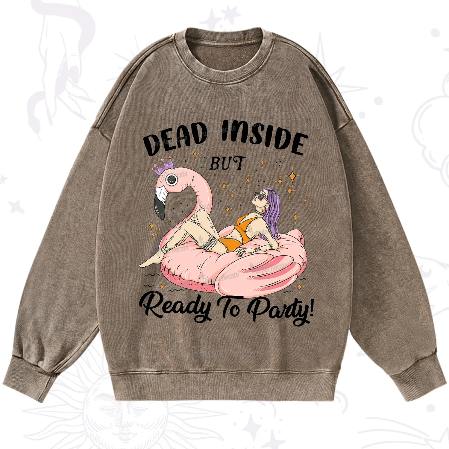 Purplehecate Dead Inside But Ready To Party Washed Sweatshirt