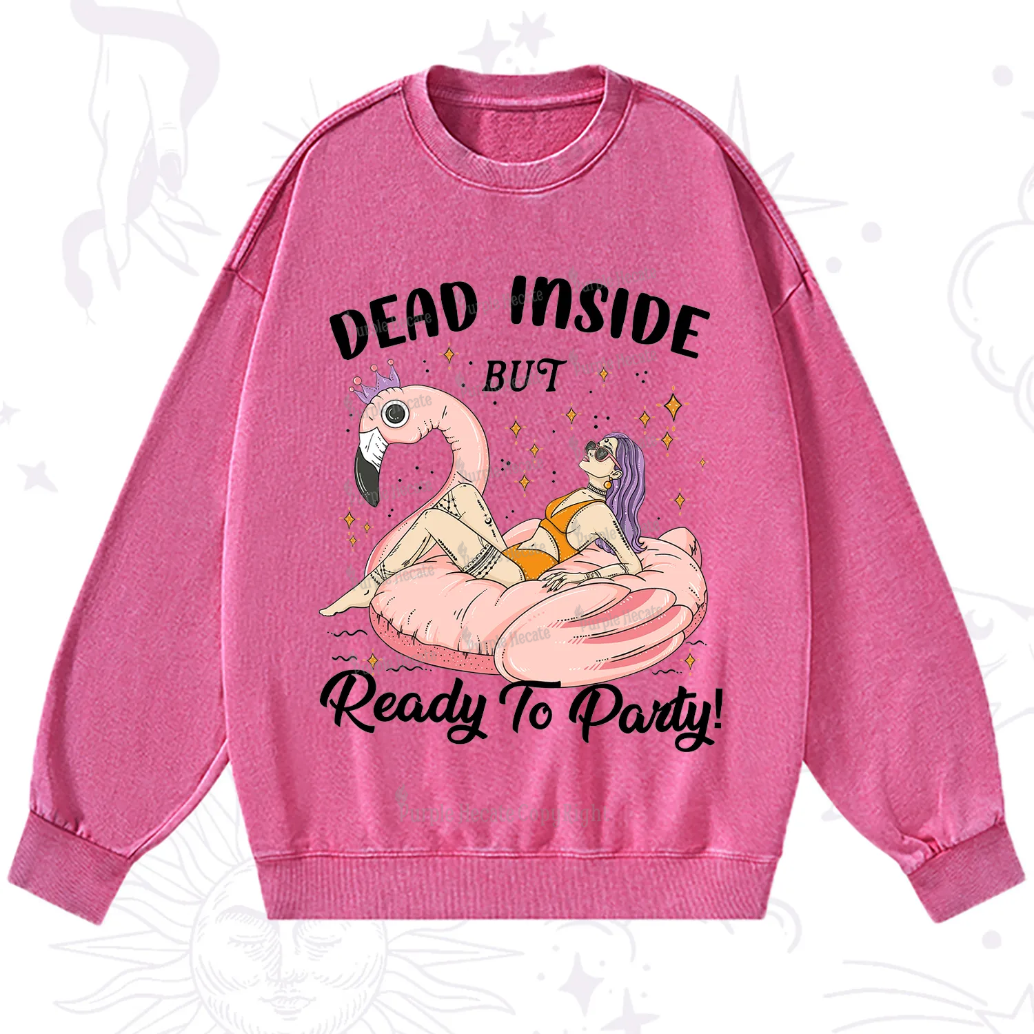 Purplehecate Dead Inside But Ready To Party Washed Sweatshirt