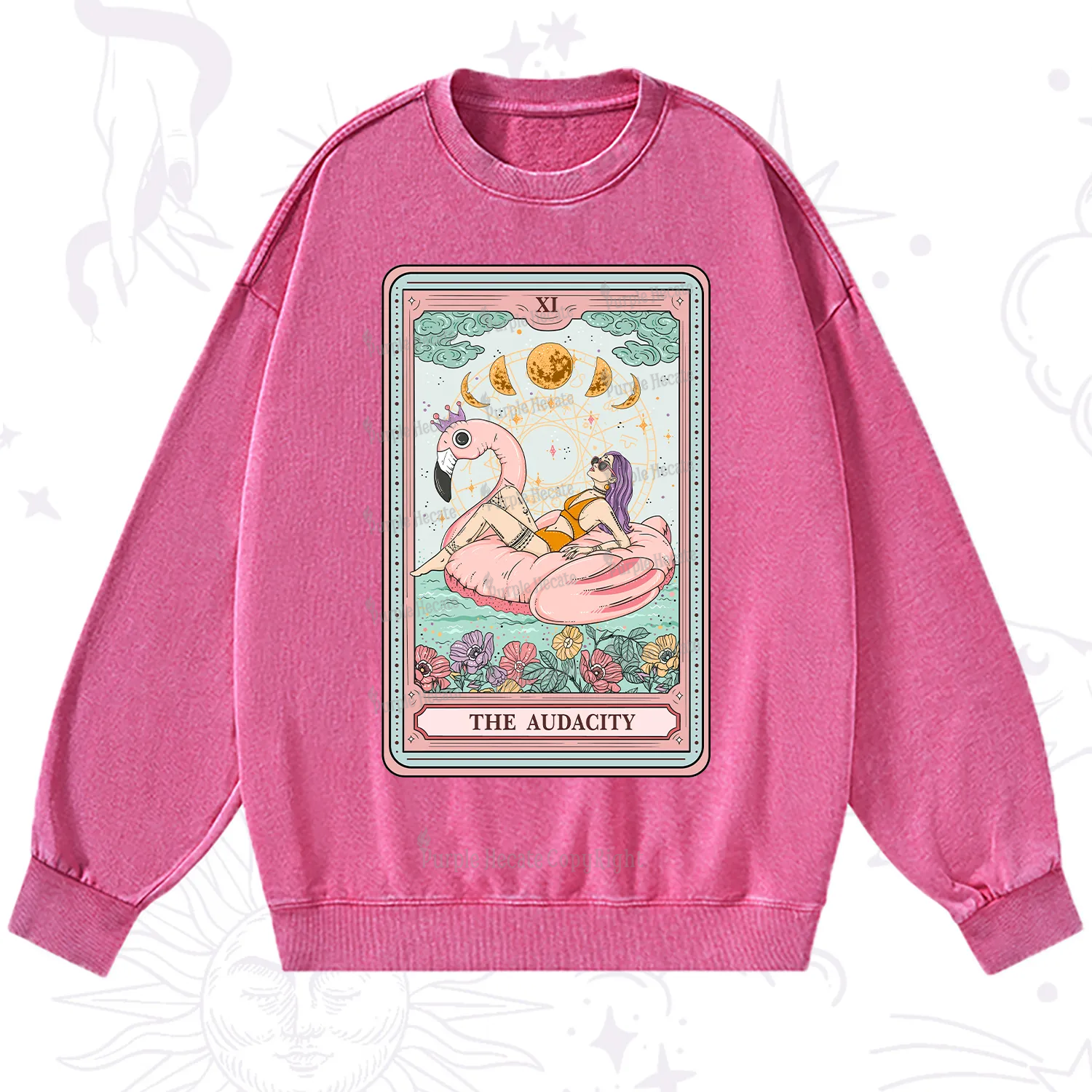 Purplehecate The Vacation Audacity Tarot Washed Sweatshirt