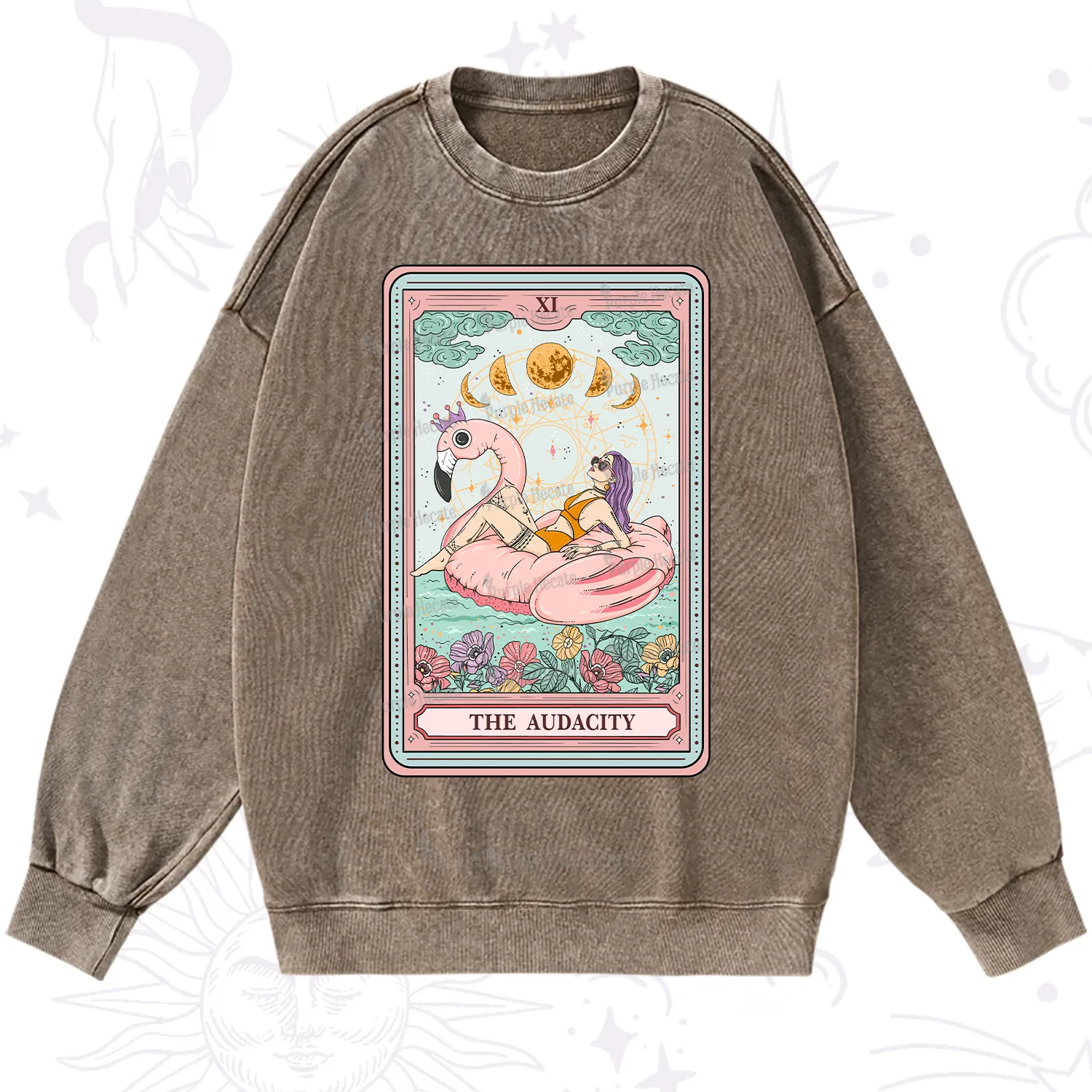Purplehecate The Vacation Audacity Tarot Washed Sweatshirt