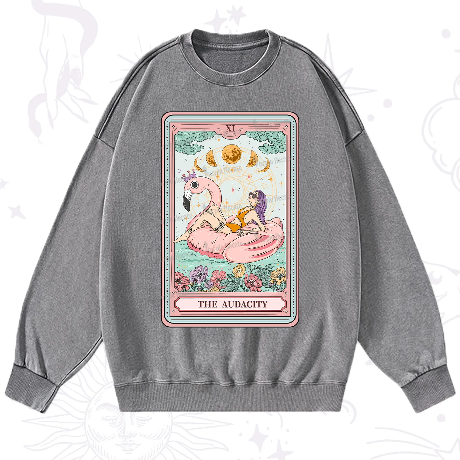 Purplehecate The Vacation Audacity Tarot Washed Sweatshirt