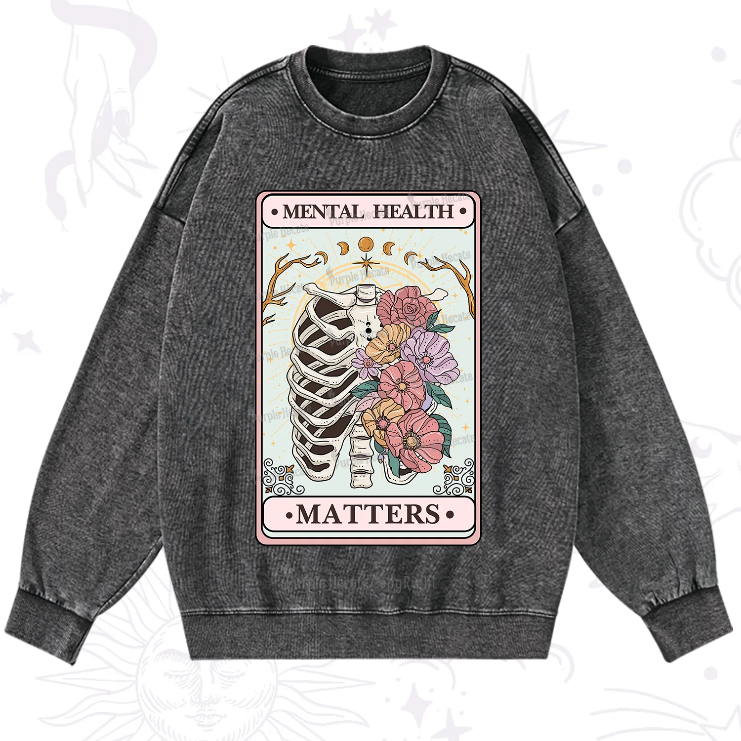 Purplehecate Mental Health Matters Washed Sweatshirt