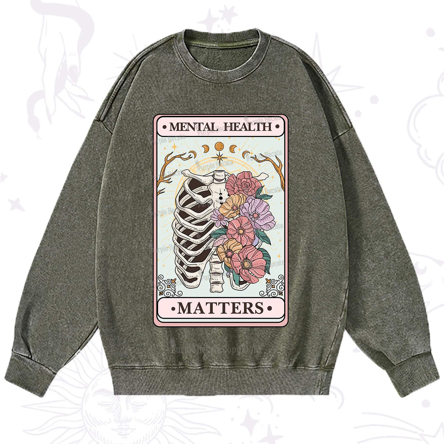Purplehecate Mental Health Matters Washed Sweatshirt