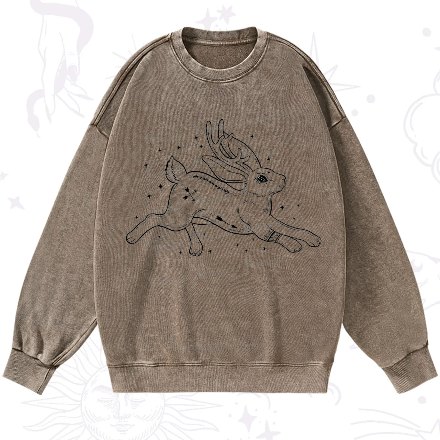 Purplehecate Starwitch Familiar Washed Sweatshirt