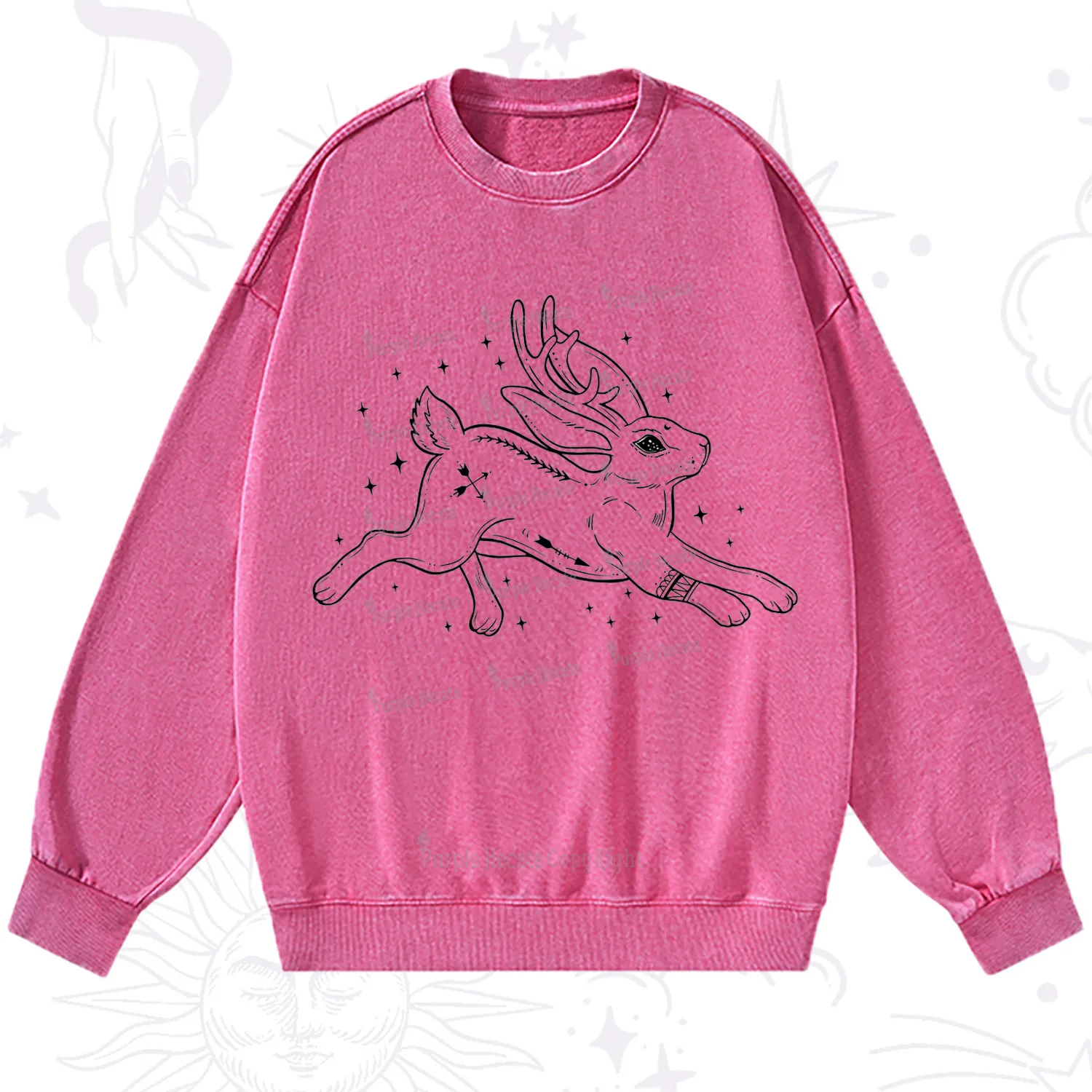 Purplehecate Starwitch Familiar Washed Sweatshirt
