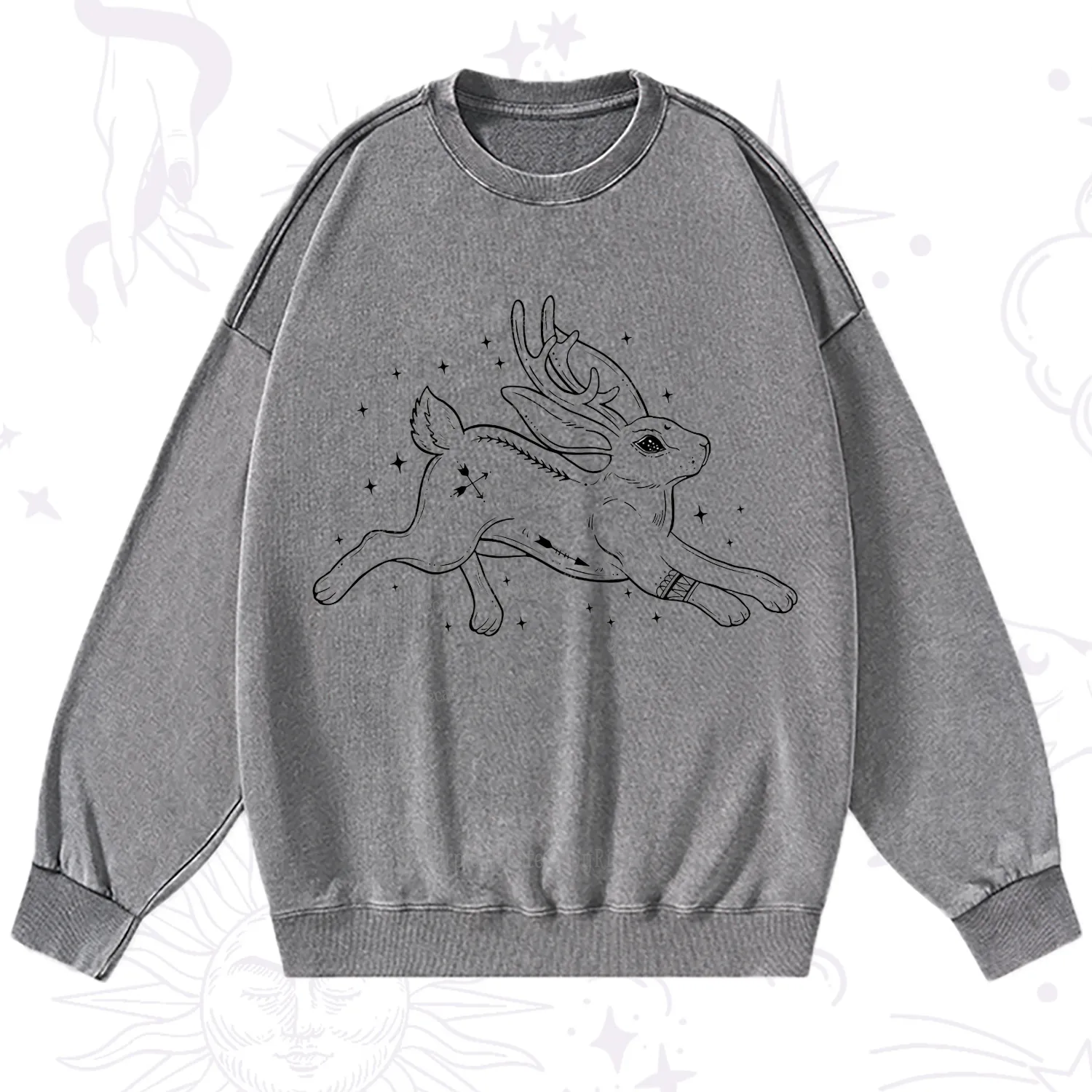Purplehecate Starwitch Familiar Washed Sweatshirt