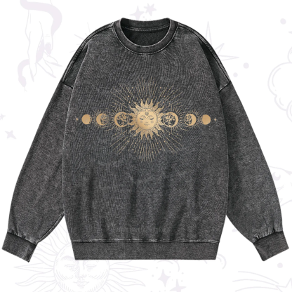 Purplehecate Mystical Moon And Sun Washed Sweatshirt