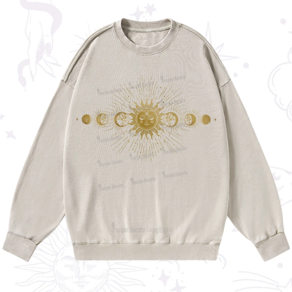 Purplehecate Mystical Moon And Sun Washed Sweatshirt