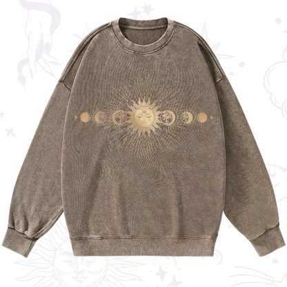 Purplehecate Mystical Moon And Sun Washed Sweatshirt