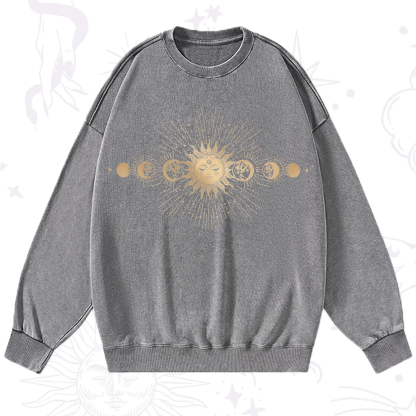Purplehecate Mystical Moon And Sun Washed Sweatshirt