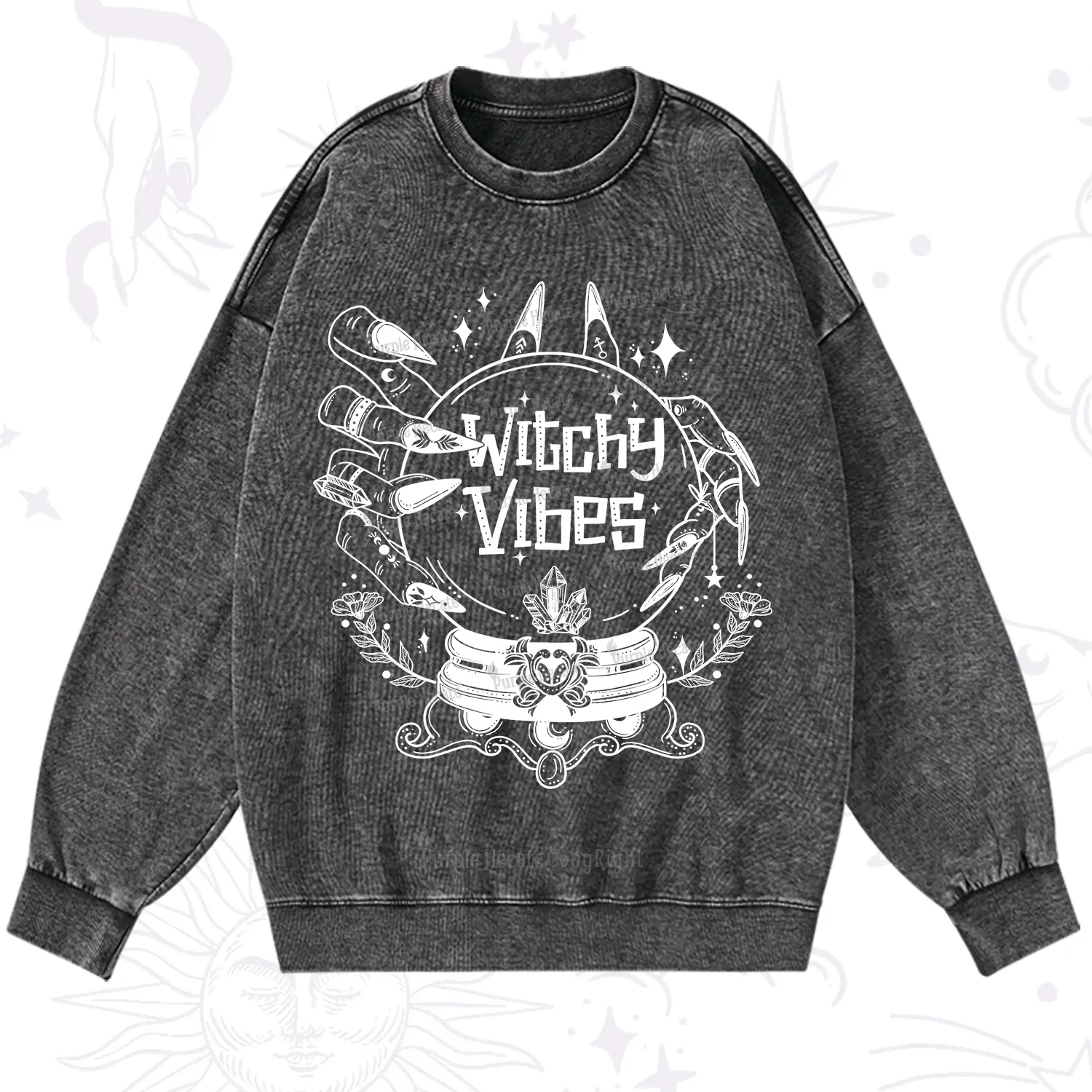 Purplehecate Witchy Vibes Washed Sweatshirt
