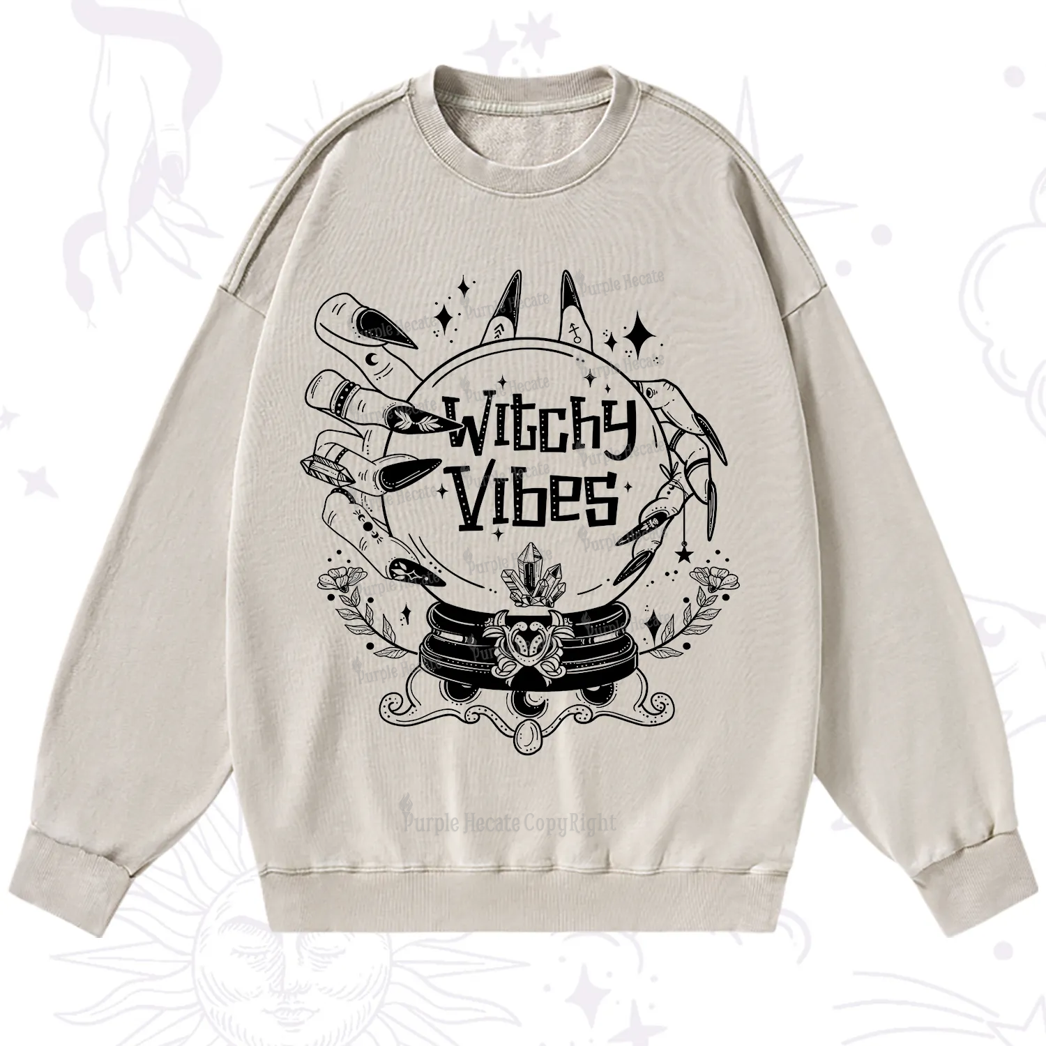 Purplehecate Witchy Vibes Washed Sweatshirt