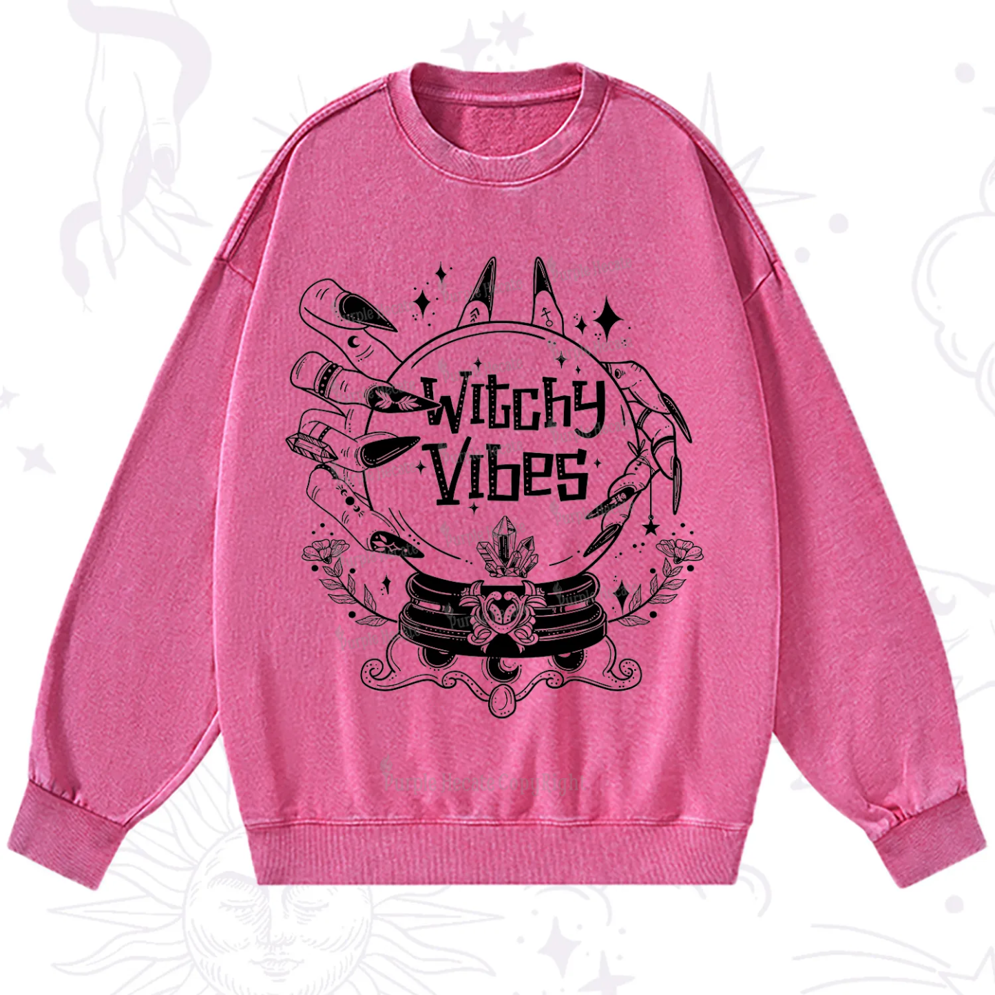 Purplehecate Witchy Vibes Washed Sweatshirt