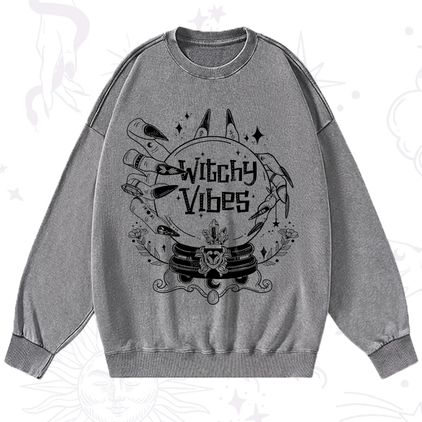Purplehecate Witchy Vibes Washed Sweatshirt