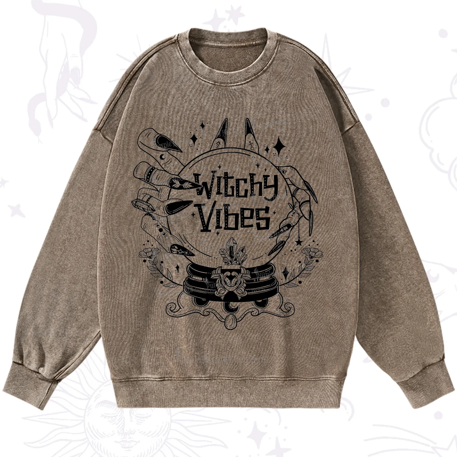 Purplehecate Witchy Vibes Washed Sweatshirt