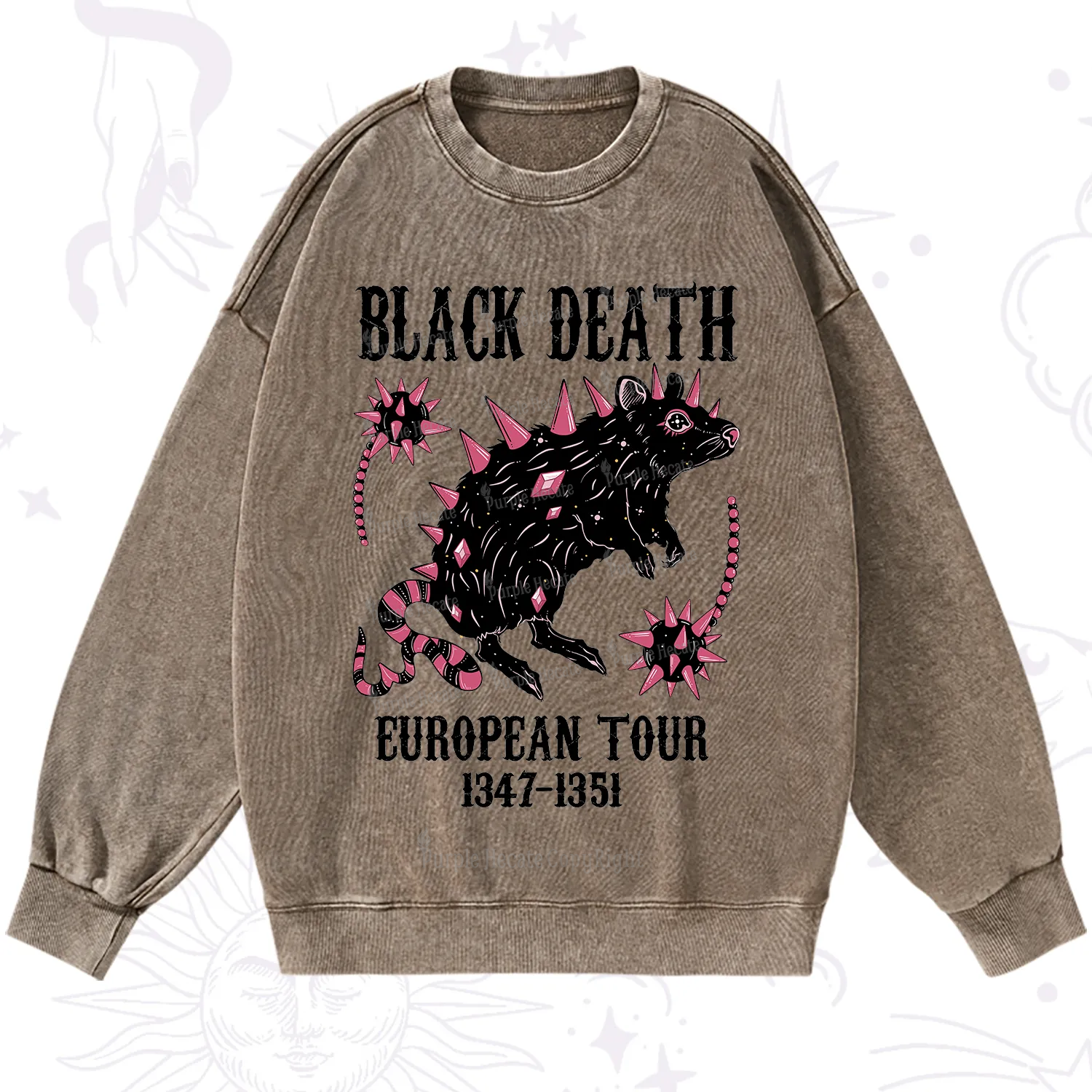 Purplehecate Black Death Washed Sweatshirt