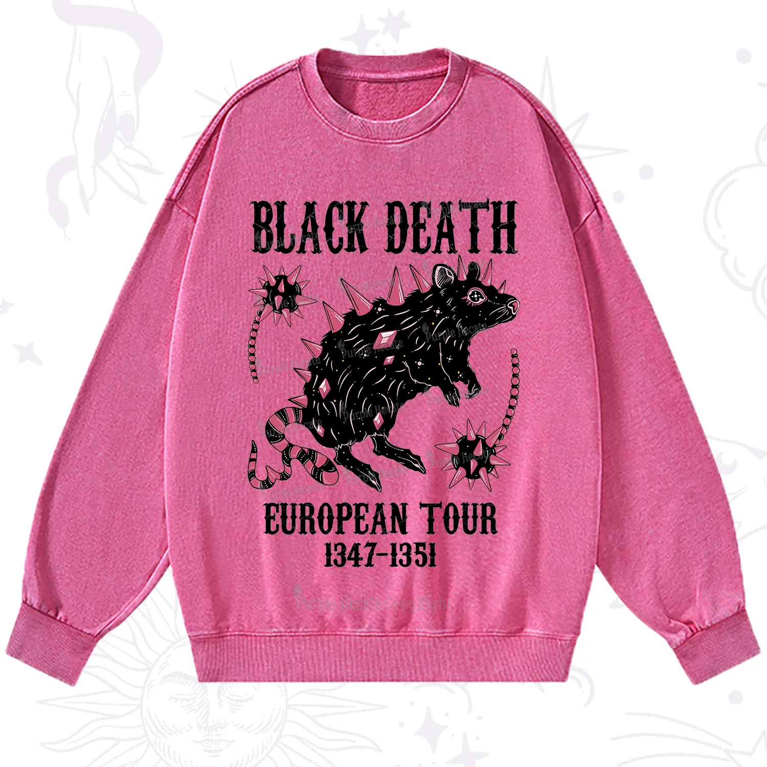 Purplehecate Black Death Washed Sweatshirt