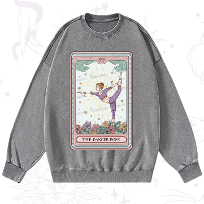 Purplehecate The Dancer Pose Tarot Card Washed Sweatshirt