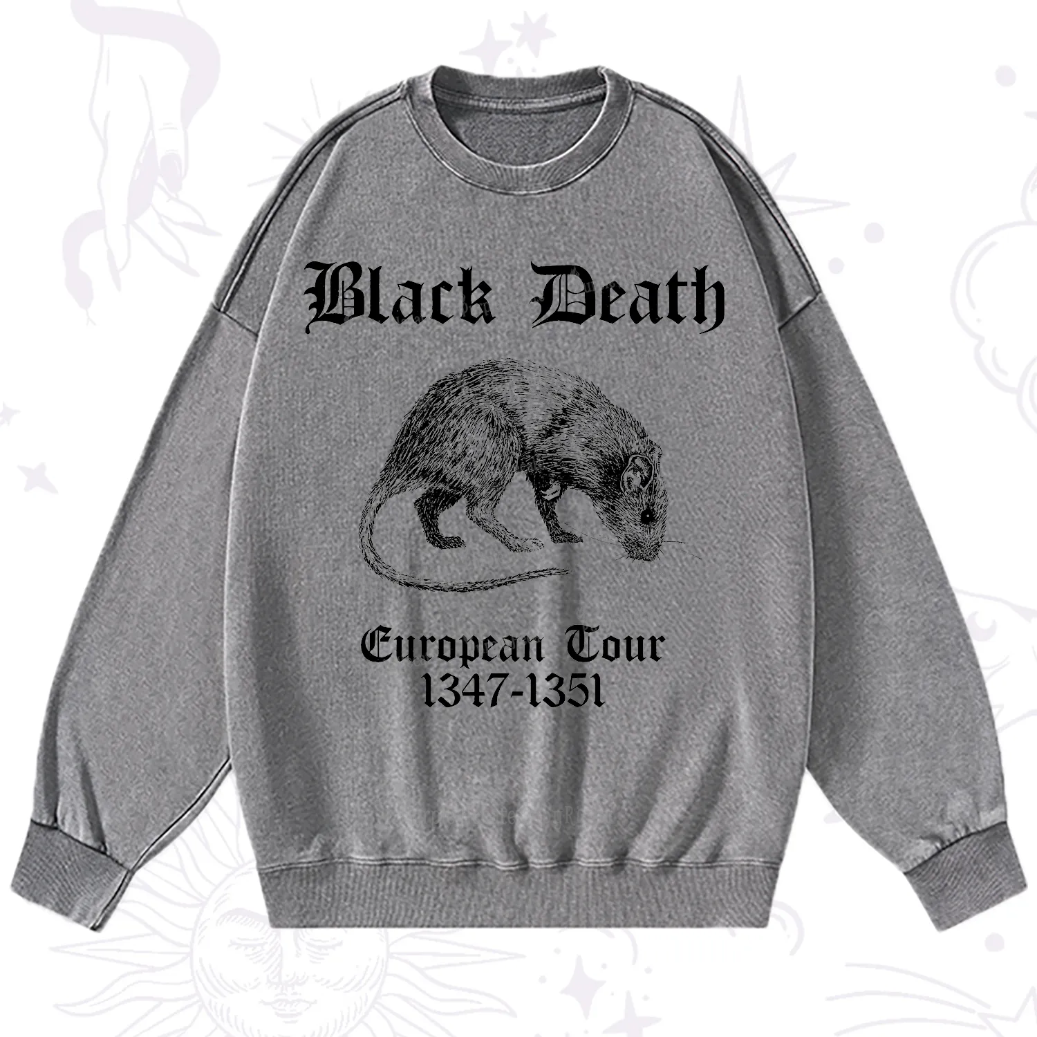 Purplehecate Black Death European Tour Washed Sweatshirt