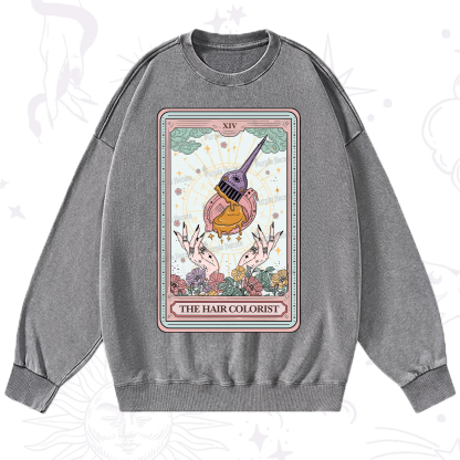 Purplehecate The Hail Colorist Tarot Card Washed Sweatshirt