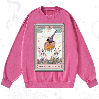 Purplehecate The Hail Colorist Tarot Card Washed Sweatshirt
