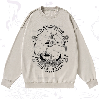 Purplehecate Nail Artist Social Club Washed Sweatshirt