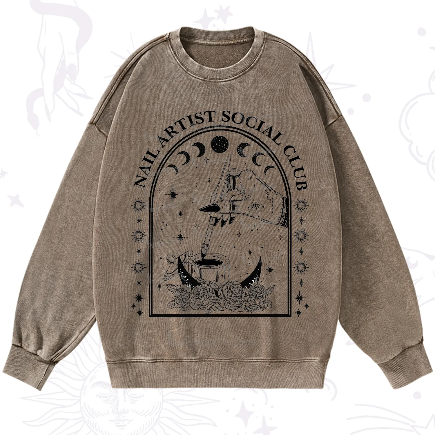 Purplehecate Nail Artist Club Collective Washed Sweatshirt