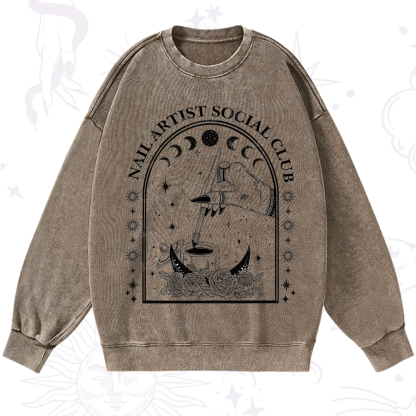 Purplehecate Nail Artist Club Collective Washed Sweatshirt