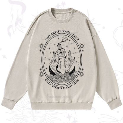 Purplehecate Nail Artist Club Washed Sweatshirt