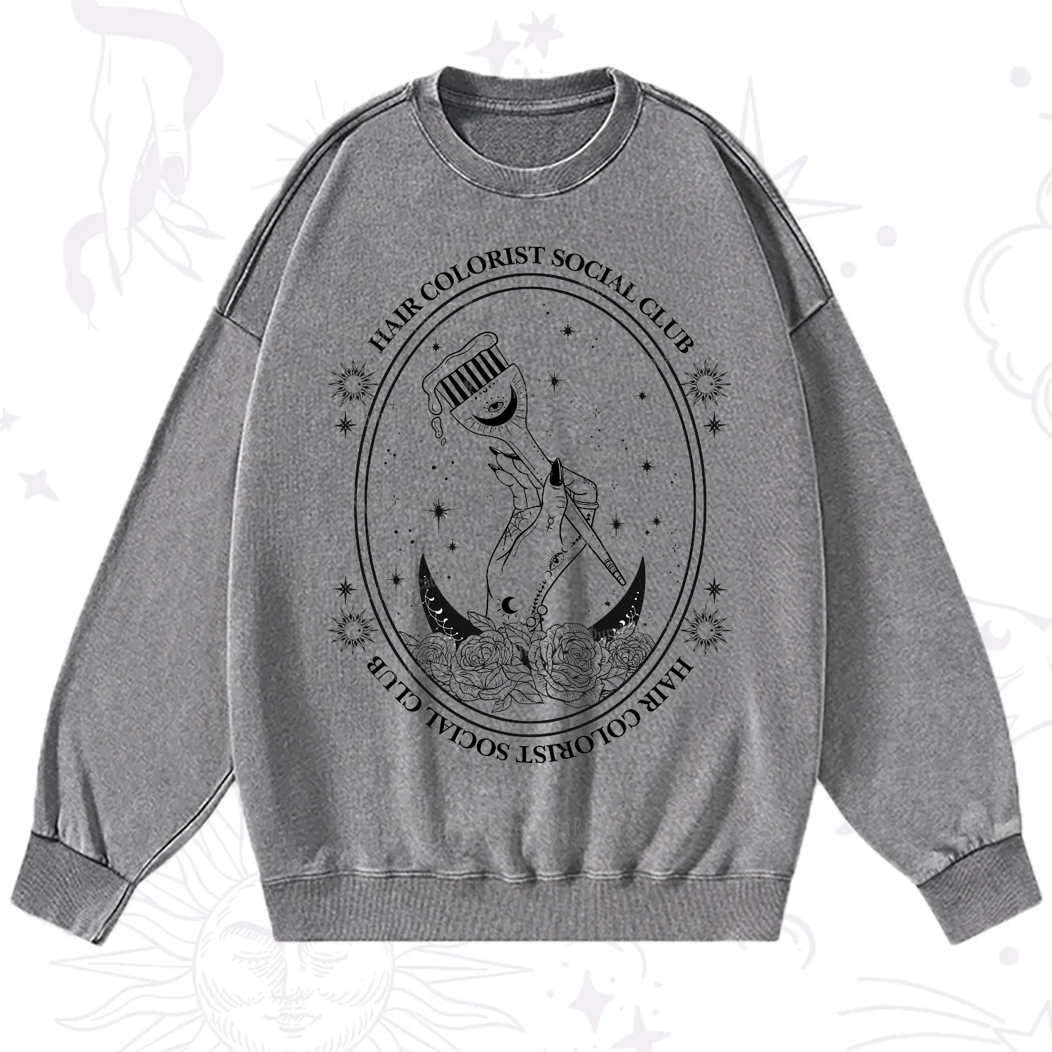 Purplehecate Hair Colorist Social Club Washed Sweatshirt