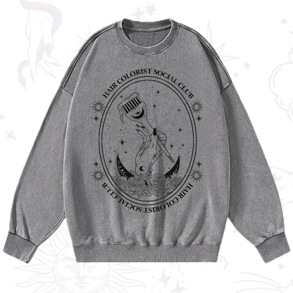 Purplehecate Hair Colorist Social Club Washed Sweatshirt
