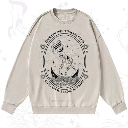 Purplehecate Hair Colorist Social Club Washed Sweatshirt