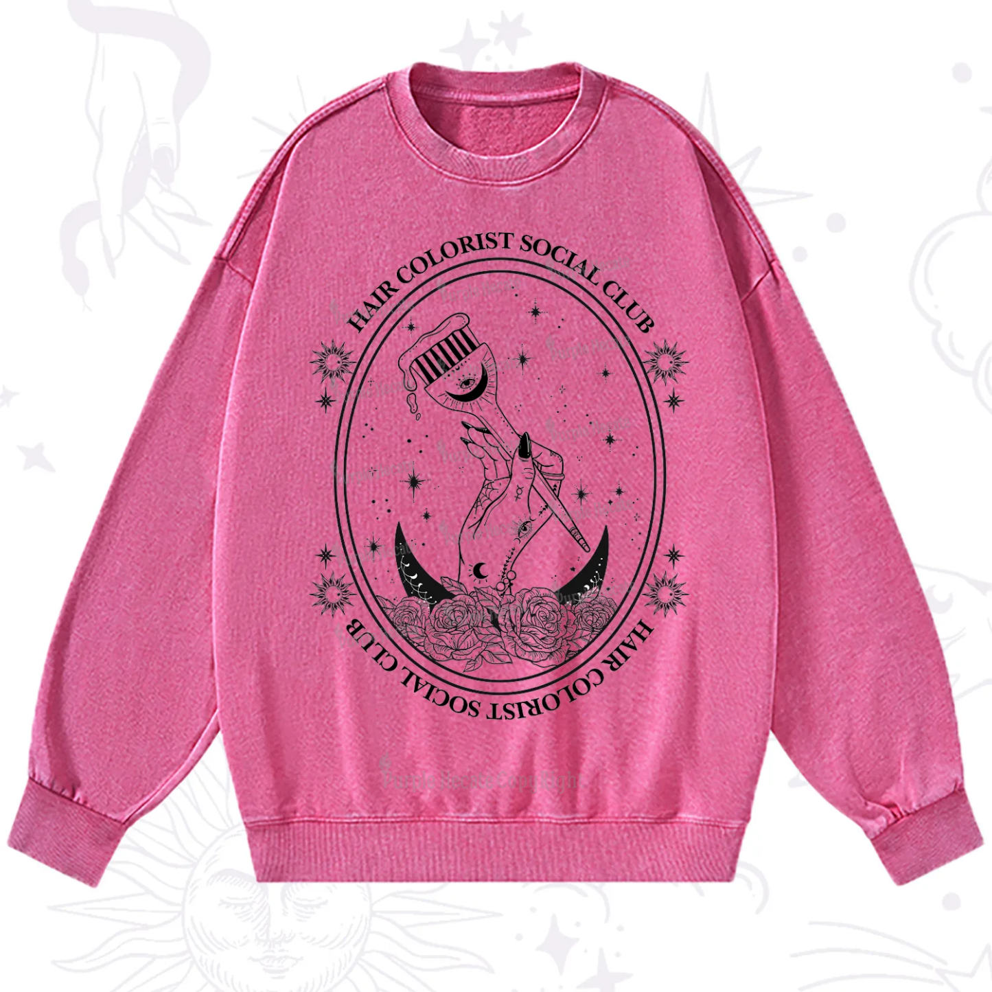 Purplehecate Hair Colorist Social Club Washed Sweatshirt