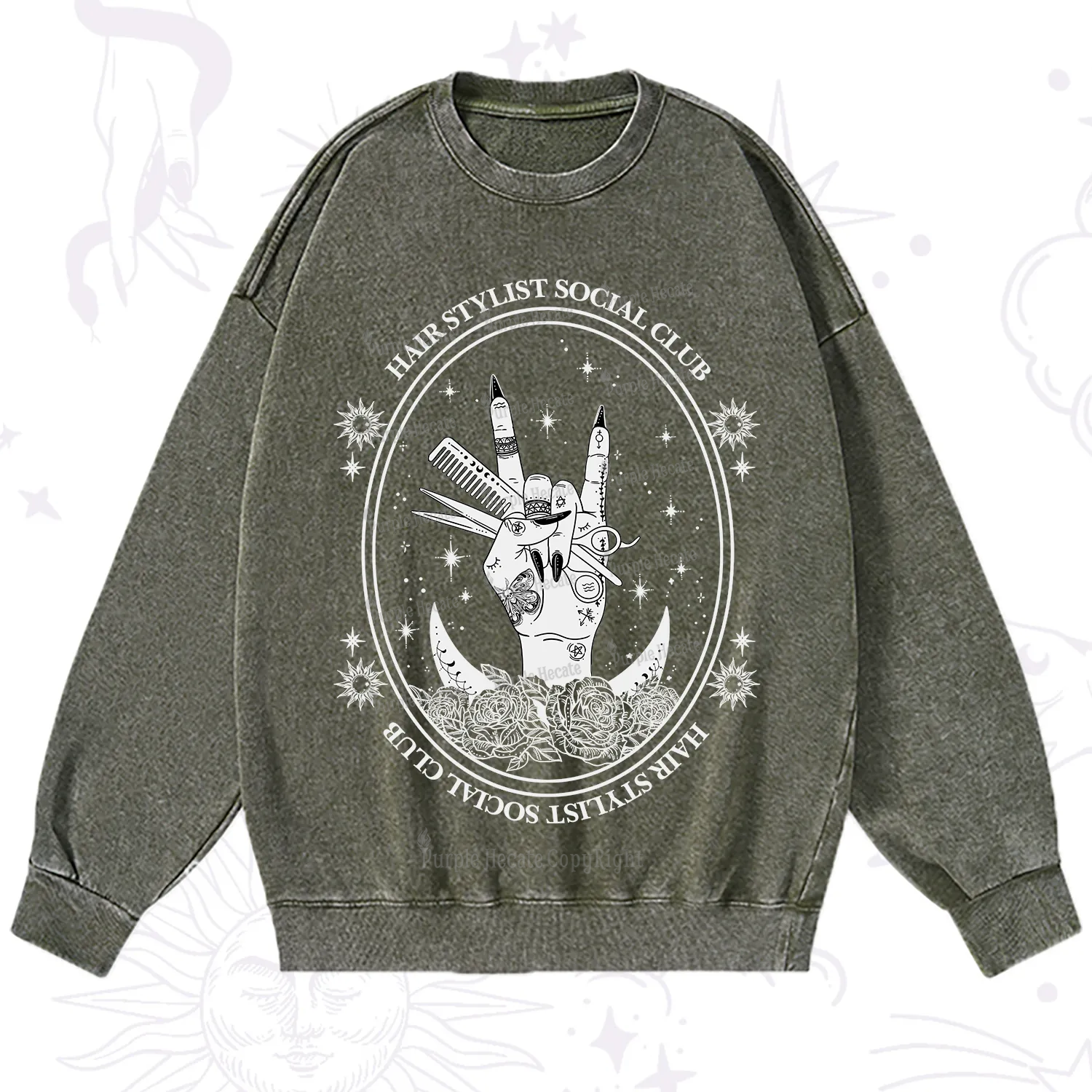 Purplehecate Hair Stylist Club Washed Sweatshirt