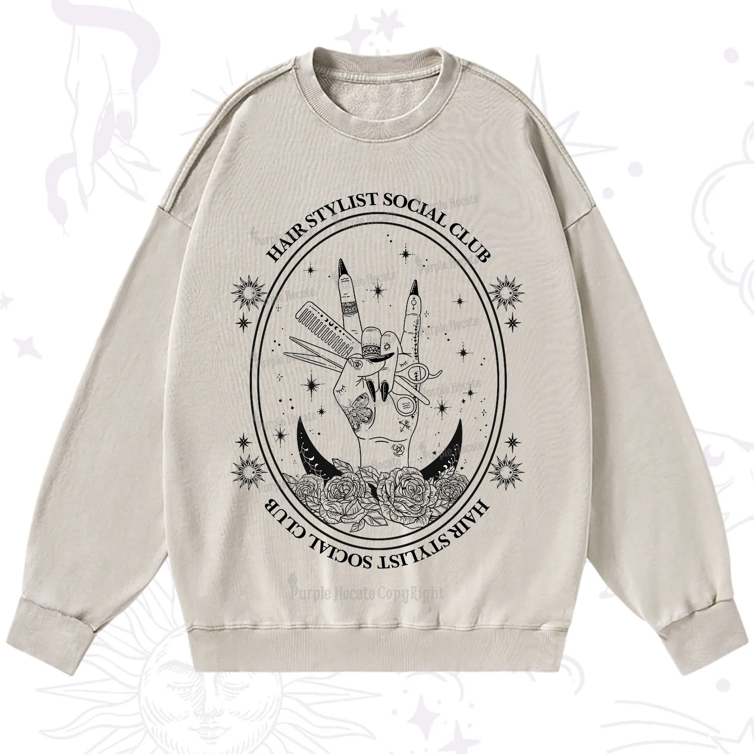 Purplehecate Hair Stylist Club Washed Sweatshirt