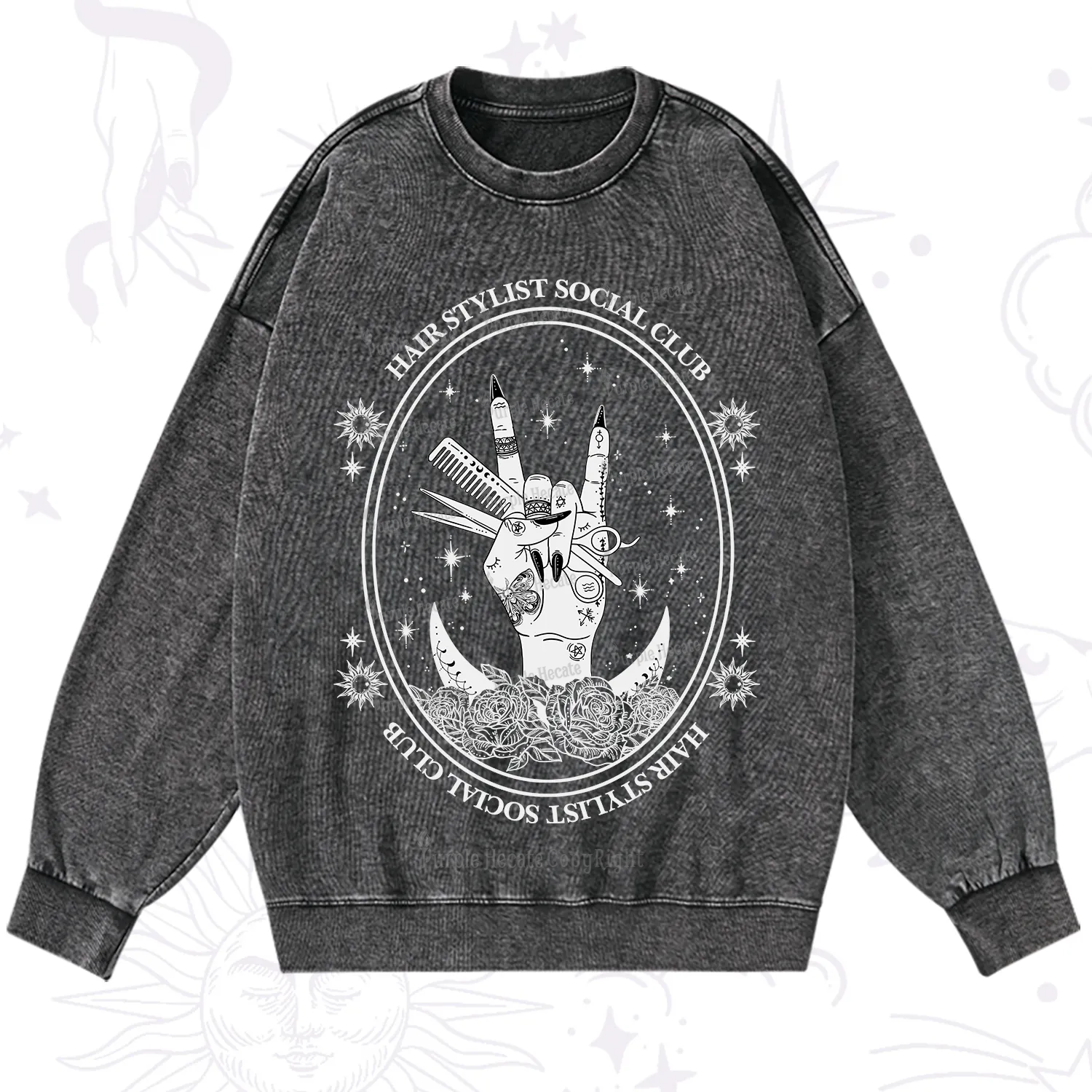 Purplehecate Hair Stylist Club Washed Sweatshirt