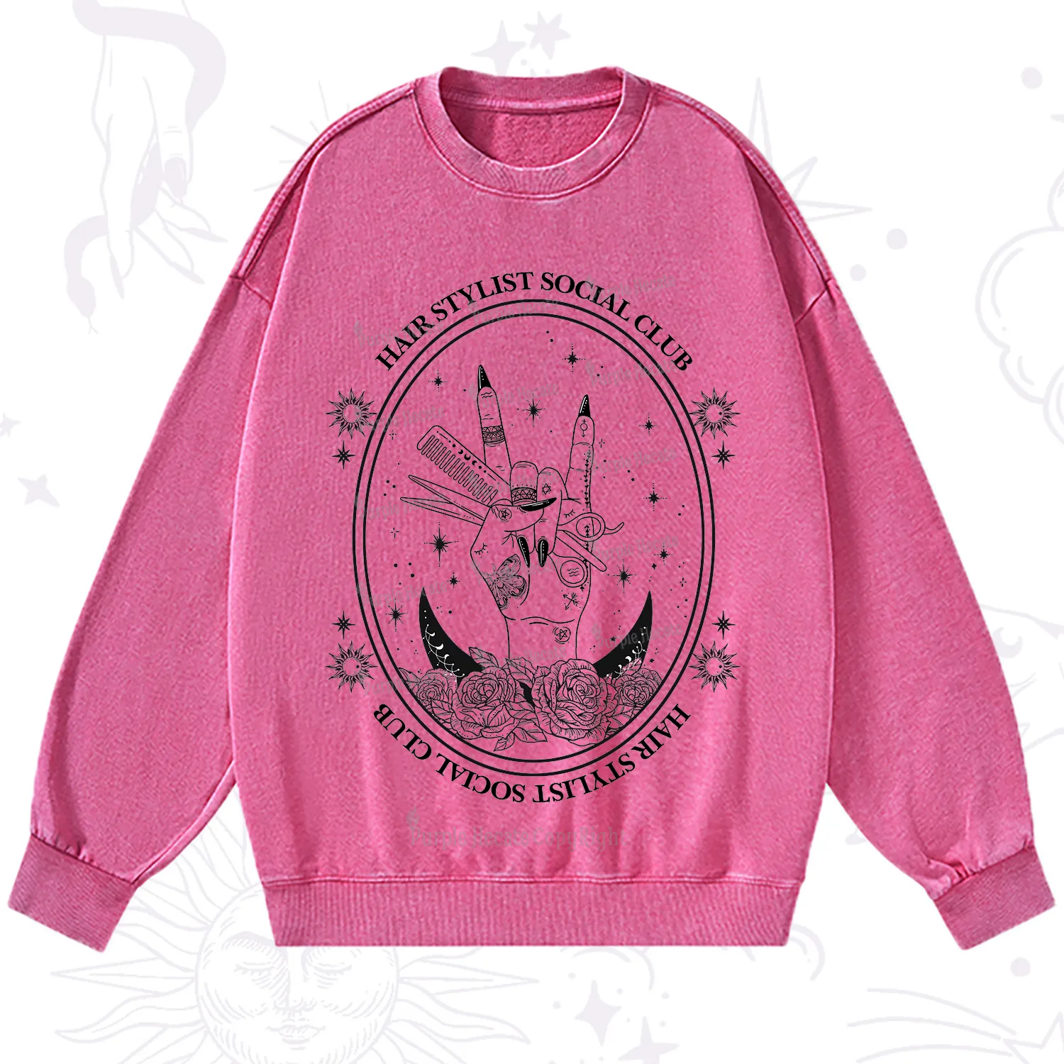 Purplehecate Hair Stylist Club Washed Sweatshirt