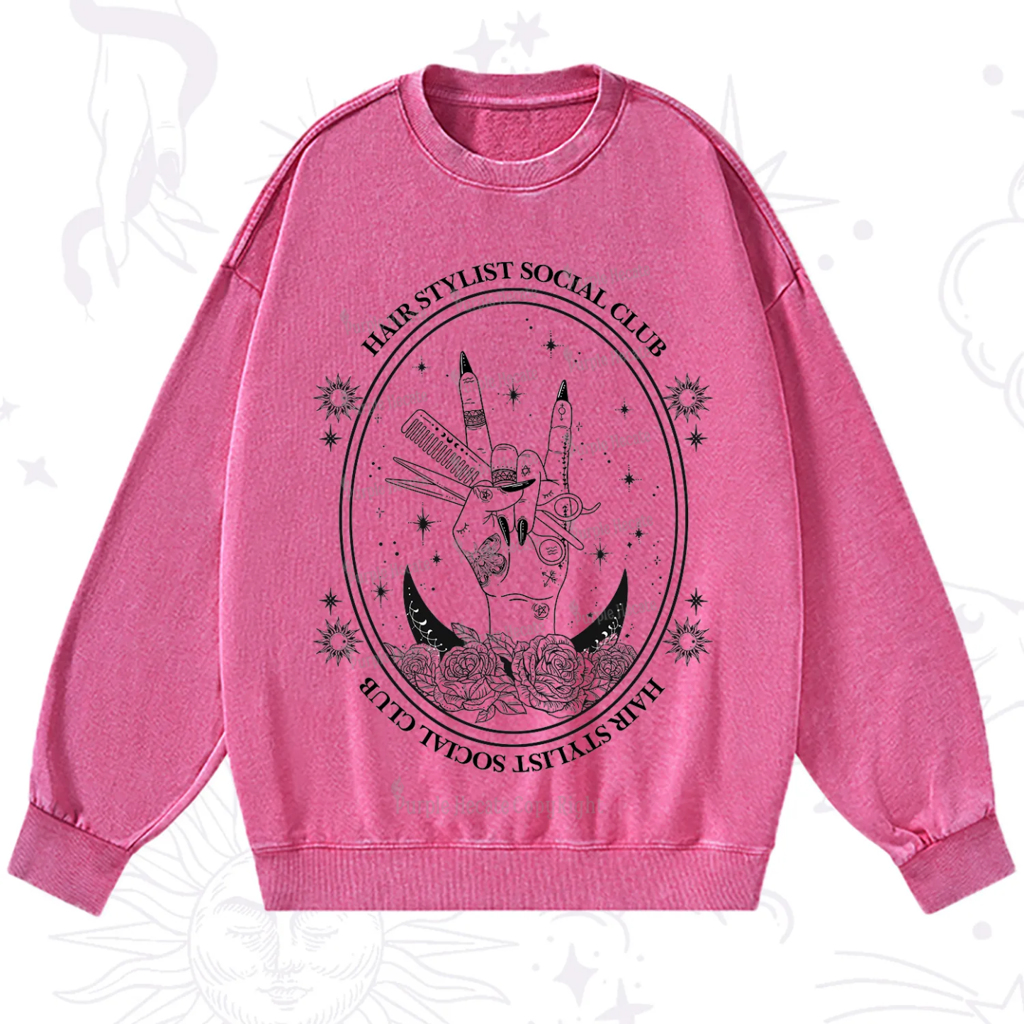 Purplehecate Hair Stylist Club Washed Sweatshirt
