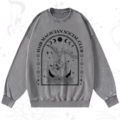 Purplehecate Hair Magician Social Club Collective Washed Sweatshirt
