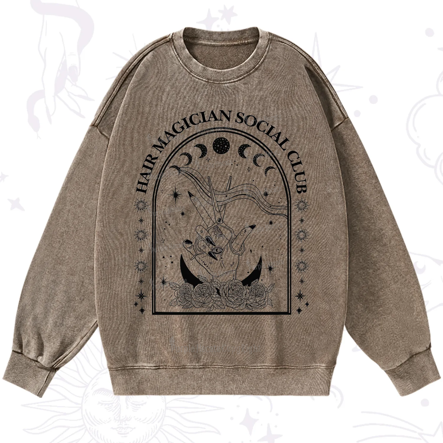 Purplehecate Hair Magician Social Club Collective Washed Sweatshirt