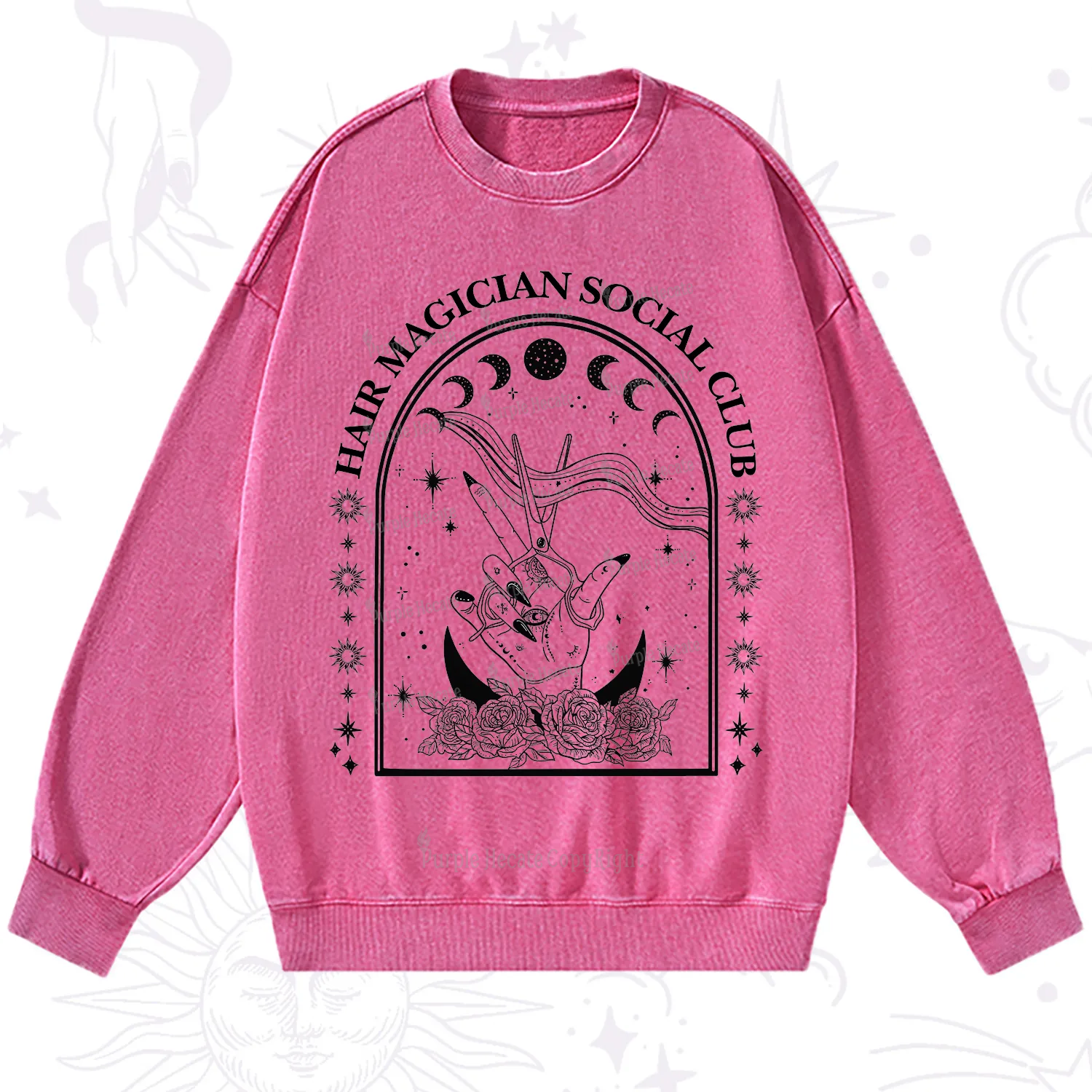 Purplehecate Hair Magician Social Club Collective Washed Sweatshirt